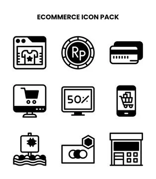 ECommerce DuoTone Collection Icons Pack Stock Illustration