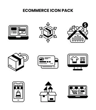 ECommerce DuoTone Collection Icons Pack Stock Illustration