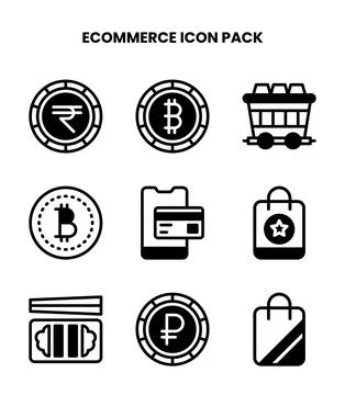 ECommerce DuoTone Design Icons Pack Stock Illustration