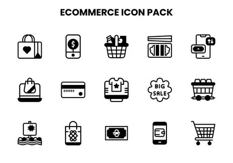ECommerce DuoTone Vector Icons Pack Stock Illustration