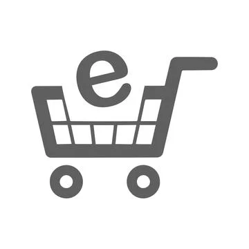 Ecommerce, e shopping icon. Gray vector graphics. Illustrazione stock