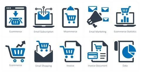 Ecommerce as ecommerce, email subscription Stock Illustration