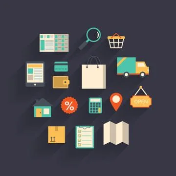 Ecommerce elements Illustrazione stock
