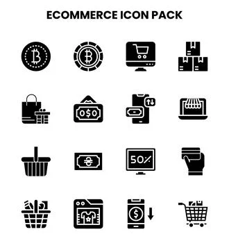 ECommerce Glyph Collection Icons Pack Stock Illustration