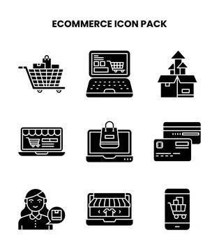 ECommerce Glyph Design Icons Pack イラスト素材