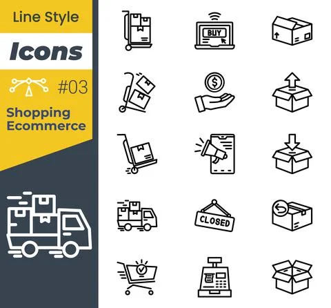 Ecommerce icon set 3 Stock Illustration