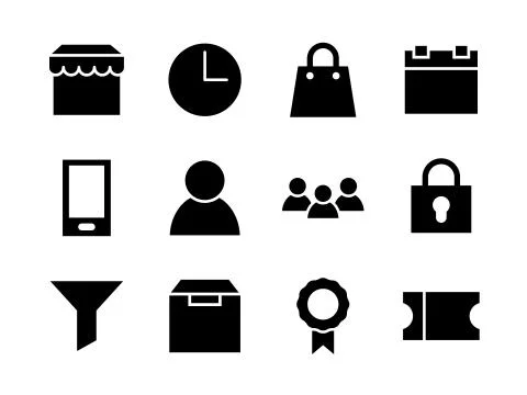 Ecommerce Icon Set Glyph Stock Illustration