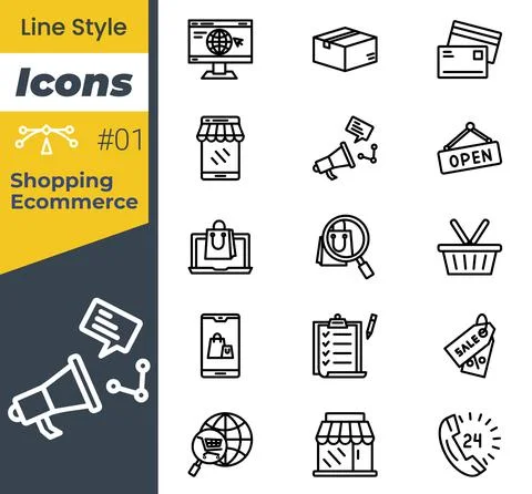 Ecommerce icon set Stock Illustration