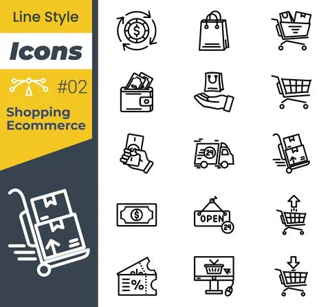 Ecommerce icon set Stock Illustration