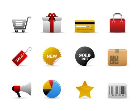 Ecommerce icons Stock Illustration