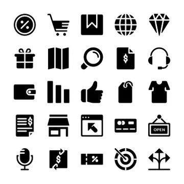 Ecommerce Icons Pack Stock Illustration