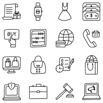 Ecommerce line Icons 스톡 일러스트