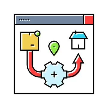 Ecommerce logistics logistic manager color icon vector illustration Stock Illustration