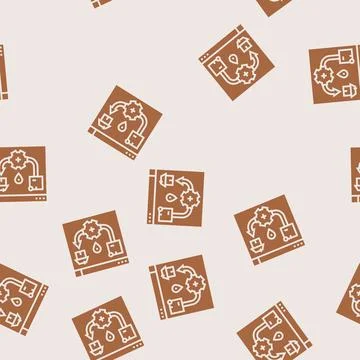 Ecommerce logistics logistic manager glyph seamless pattern Stock Illustration