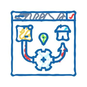 Ecommerce logistics logistic manager icon doodle illustration Stockillustratie