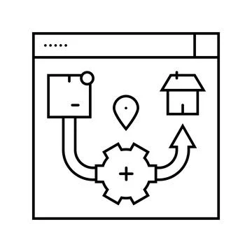 Ecommerce logistics logistic manager line icon vector illustration Illustrazione stock
