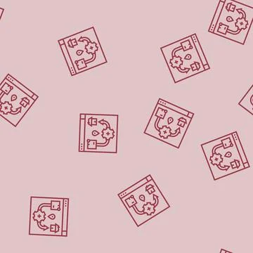 Ecommerce logistics logistic manager line seamless pattern Stock Illustration