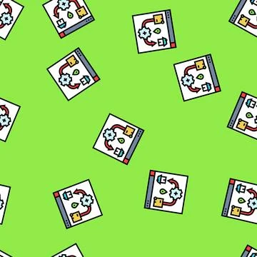 Ecommerce logistics logistic manager vector seamless pattern Stock Illustration