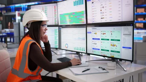Ecommerce Manager Uses Computer To Analyze Orders Stock Footage 337638200