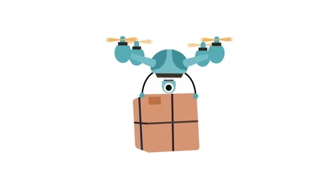 Ecommerce parcel Package is delivered by drone delivery future transportation  Stock Footage 241831714