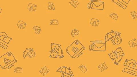 Ecommerce pattern financial icons depict a digital shopping experience with mone Stock Footage 323192160