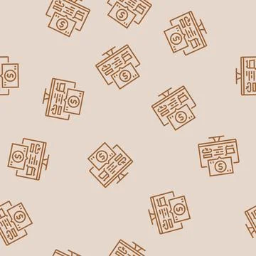 Ecommerce platform line seamless pattern Stock Illustration