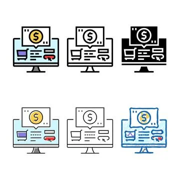 Ecommerce platform mix color icon vector Stock Illustration