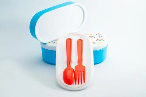 Ecommerce product white background for web, lunchboxes and stackable containers. Stock Photos