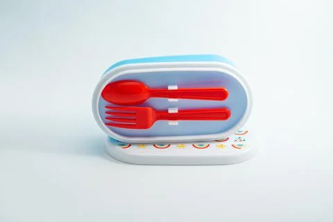 Ecommerce product white background for web, lunchboxes and stackable containers. Stock Photos