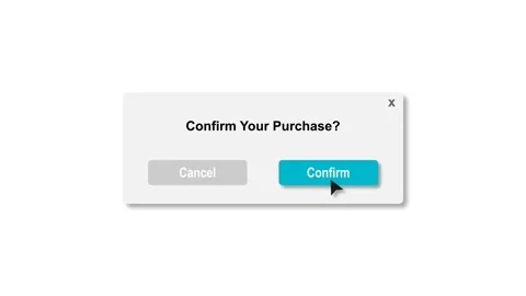 Ecommerce Purchase Confirmation Popup UI with Shopping Cart Video stock 346641308