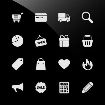Ecommerce Shopping Web Icons Stock-Illustration