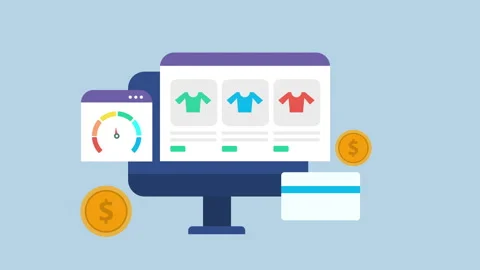 ECommerce speed optimization, SEO for ecommerce 2d Animation with Alpha Matte Stock Footage 335733856