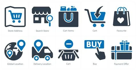 Ecommerce as store address, search store Stock Illustration