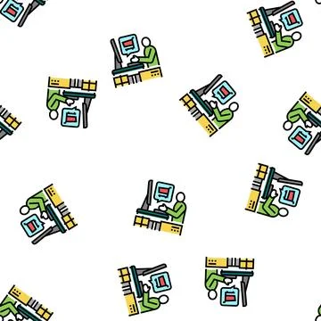 Ecommerce store owner vector seamless pattern Stock Illustration