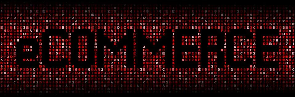 Ecommerce text on red hex code illustration Stock-Illustration