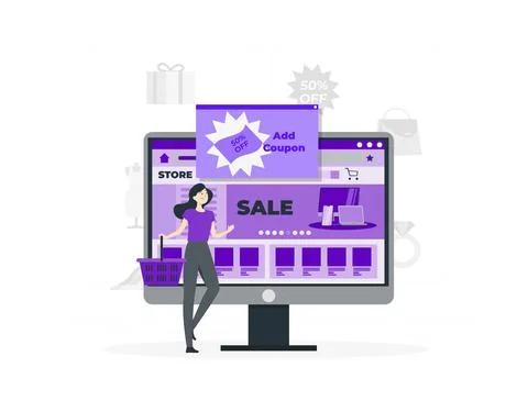 Ecommerce web page flat design Stock Illustration