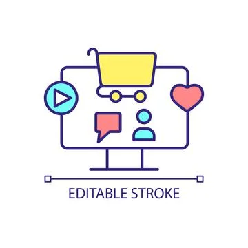 Ecommerce website development RGB color icon Stock Illustration