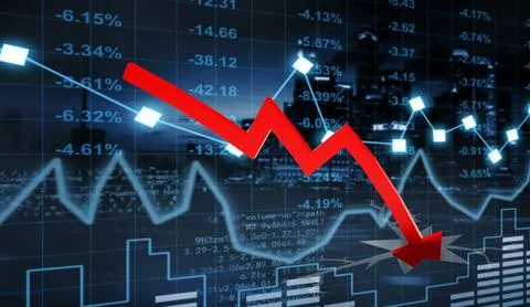 Econimical crisis concept. Spread in the world, economy is down. 3d illustr.. Stock Illustration