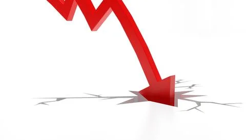 Econimical crisis concept. Spread in the world, economy is down. 3d illustr.. Stock Illustration