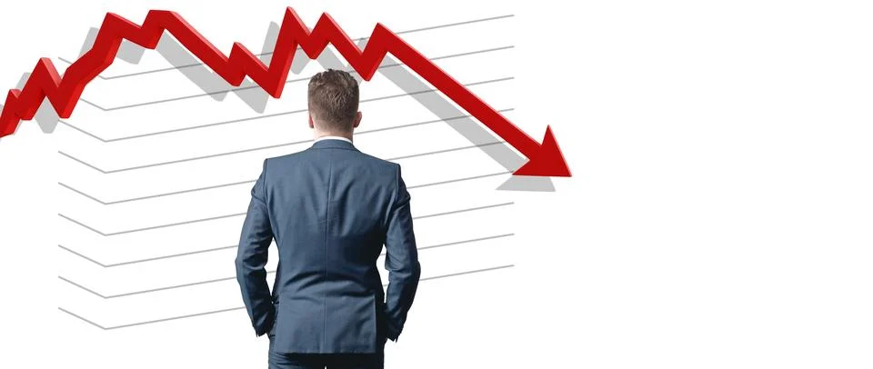 Econimical crisis concept. Spread in the world, economy is down. 3d illustr.. Stock Illustration
