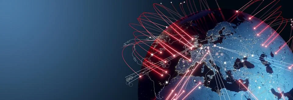 Econimical crisis concept. Spread in the world, economy is down. 3d illustr.. Stock Illustration