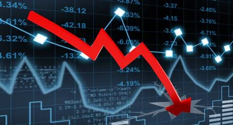 Econimical crisis concept. Spread in the world, economy is down. 3d illustr.. Stock Illustration