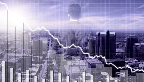 Econimical crisis concept. Spread in the world, economy is down. 3d illustr.. Stock Photos