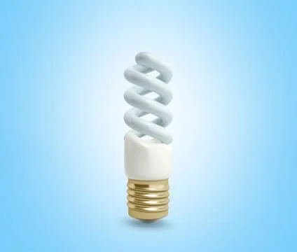 Econom Lighting Bulb 3d render on blue background Stock Illustration
