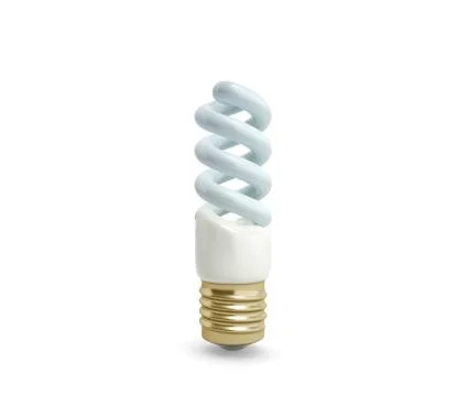 Econom Lighting Bulb 3d render on white background Stock Illustration