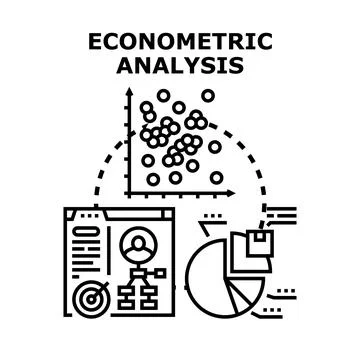 Econometric analysis conceptual illustration for data modeling Stock Illustration