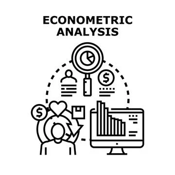Econometric analysis researching financial data statistics Stock Illustration