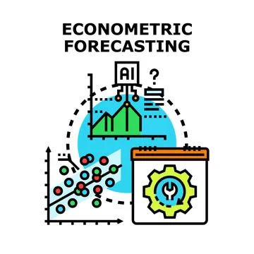 Econometric forecasting using data analysis and artificial intelligence Stock Illustration