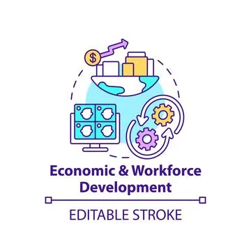 Economic and workforce development concept icon Stock Illustration