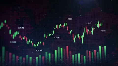 Economic Background With Decrease Bar Chart Graph And Arrow V02 库存影片 320892140